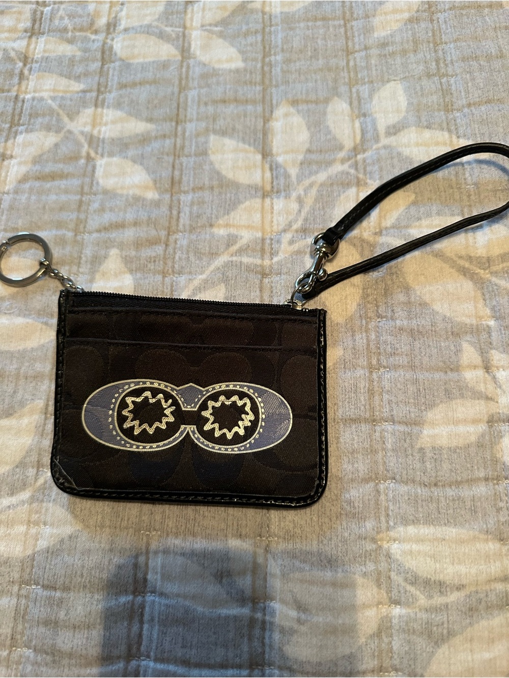 Coach Black Wristlet Card Holder with Contrast Patch wristlet
